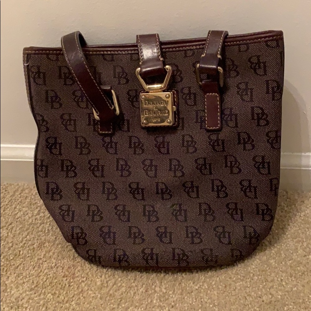 Vintage Dooney & Bourke Signature Monogram bucket tote